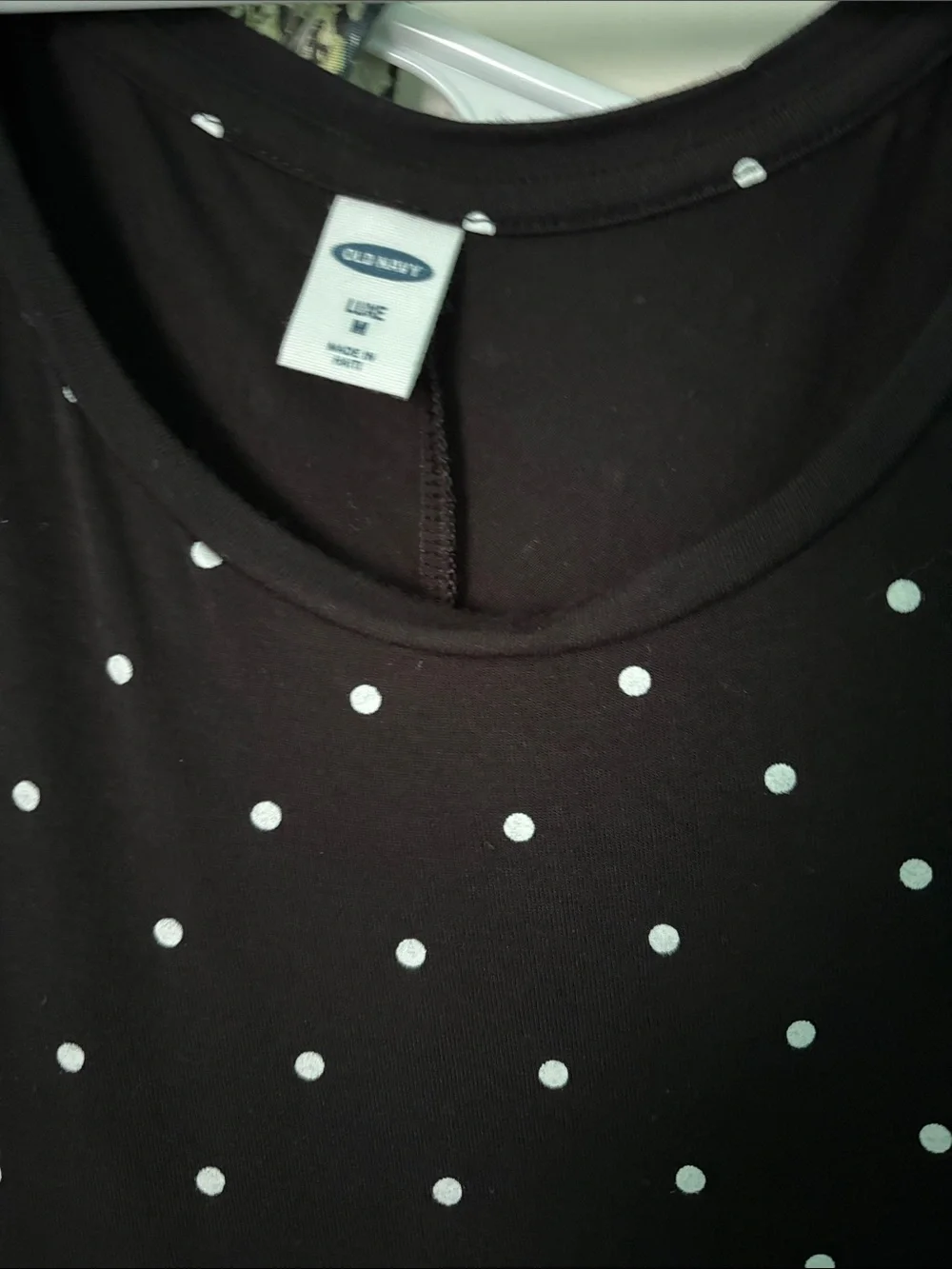 Old Navy Black Tank Top with White Polka Dot. Apt 9 Green and Beige Top. Both M